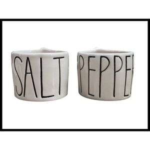 Rae Dunn Salt Pepper Open Pinch Pot Cellar Set Glazed Ceramic Kitchen Collector